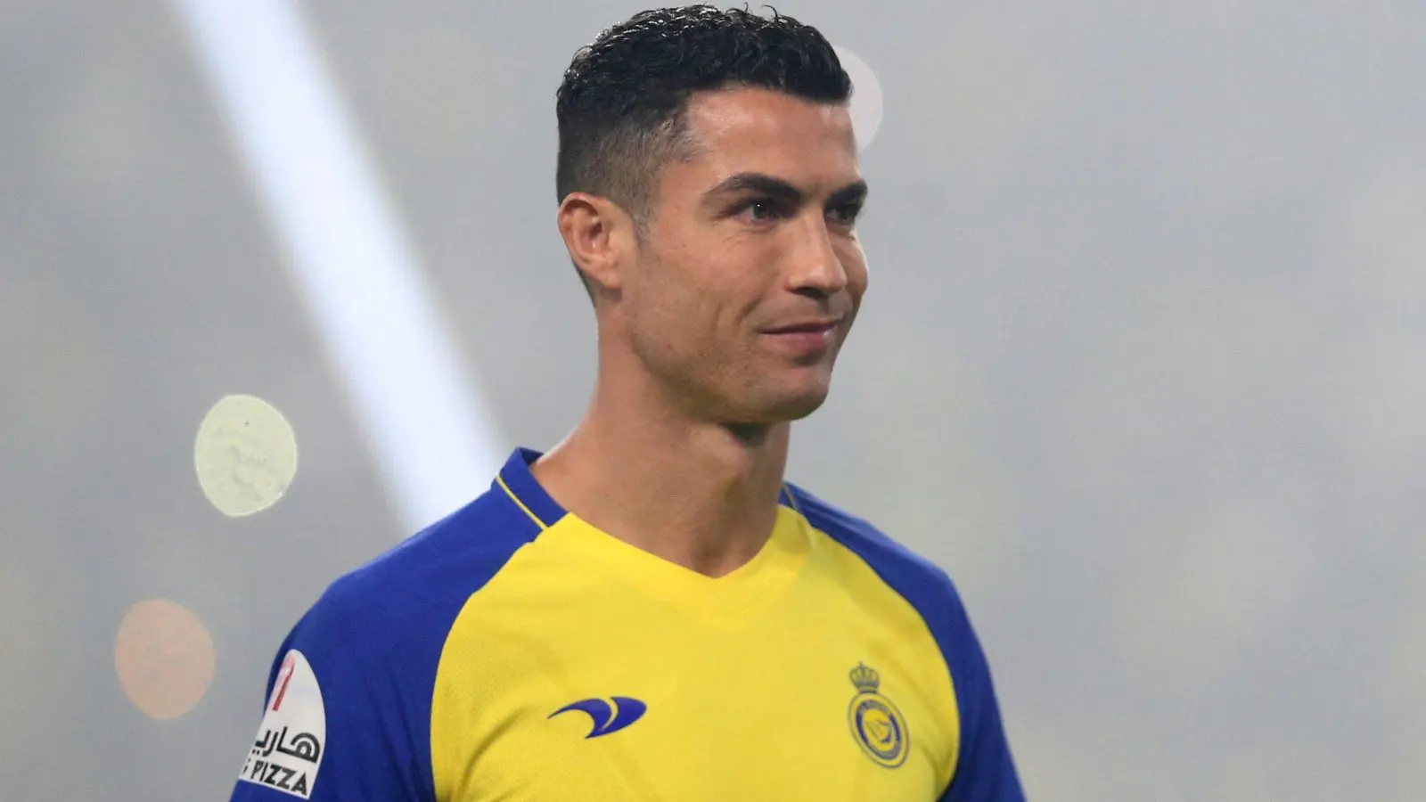 Ronaldo reacts as he scores in his first game of season for Al-Nassr